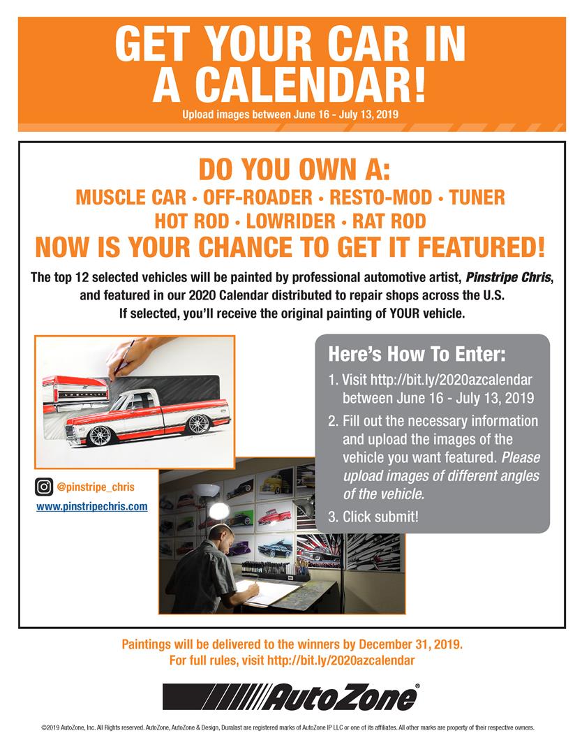 Autozone Calendar Contest