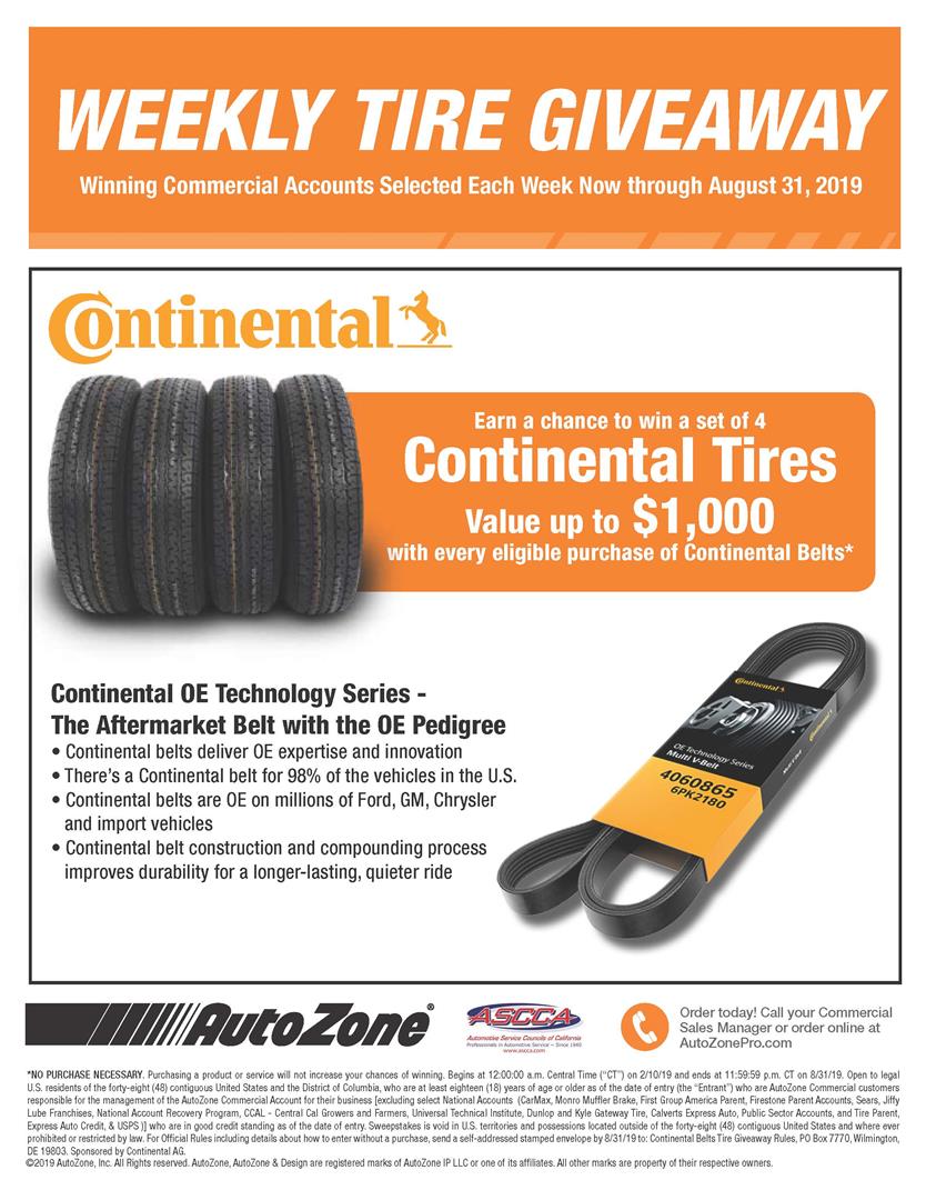 AutoZone Weekly Tire Giveaway